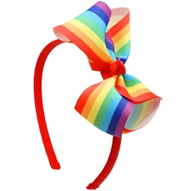Vsdski Rainbow Headband Pride Hair Accessories for Women Girls Gay Rainbow Bows Hair Bands Colorful Butterfly Bow Hair Hoop fGay Pride Day Headdress Party Parade Decoration Supplies 1PCS