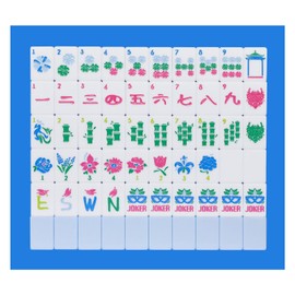 Jongyance American Mahjong Tile Set with Carrying Bag and Accessories, 160 Acrylic Carved Mahjong Tiles(Light Blue