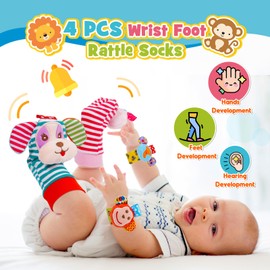 Tsokize Baby Toy 0 3 6 9 Months, 14 Pieces Rattles Teether Set Baby Toy from 0 3 6 9 Months Baby Gift Boy Girl Montessori Toy from 0-12 Months Newborn Gifts Baby Birth