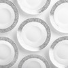 MATANA - 20 Premium Plastic Party Bowls with Silver Lace
