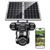 4G LTE Cellular Solar Security Camera Wireless Outdoor, 4 Lens