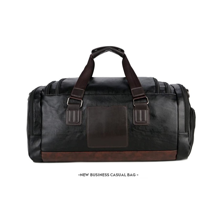 able me Men Leather Travel Weekend Overnight Duffel Bag Gym