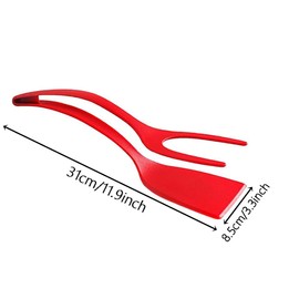 2Pack 2 in 1 Grip and Flip Spatula Tongs Nylon for Cooking Eggs Heat Resistant Pancake Fish French Toast Barbecue Steak for Home Kitchen Cooking Tool