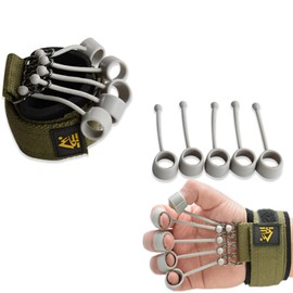 SHXJHXC - Ejercitadores de dedos y mano para fortalecer el agarre, entrenamiento con Alpha Gripz Trainer Stretcher, equipo de fortalecimiento para terapia física de muñeca y antebrazo extensor (verde)