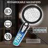45X Magnifying Glass with Light, 4.6 Inch 1200mAh USB Rechargeable,