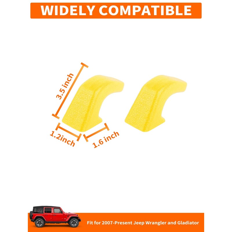 Savadicar 2-Piece Texture Yellow Front Bumper Tow Hook Cover for