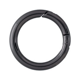 Daio Seisakusho Carabiner Diecast Round Carabiner Round Line Round Key Ring Key Ring Key Chain Bag Accessory Outdoor 1 Piece Set (Wire Diameter 0.2 inches (5.0 mm) x Outer 1.4 inches (36 mm), Black)