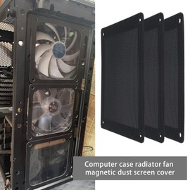 5PCS Computer Cooler Fan Dustproof Filter Magnetic Frame PC Fan Dust Mesh Cover PVC Computer Fan Grills for Standard 140x140mm Computer Cooler Fan Size