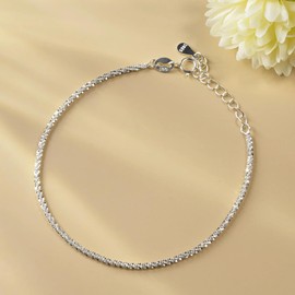 Raffici Silver Bracelet for Women 925 Sterling Silver Bracelet Sophisticated and Minimal Chain for Womens Jewellery Ladies Love Bracelets Valentine's Day Mother's Day Gifts for Her Wife Mum