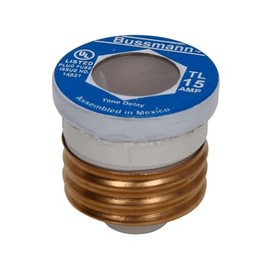 Bussmann BP/TL-15 15 Amp Time Delay, Loaded Link Edison Base Plug Fuse, 125V UL Listed Carded, 3-Pack