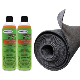 Polymat 16FT x 3.75FT +2 Cans 777LV Fabric Spray Glue Charcoal Basement Wall Cubical Bench Covering Carpet