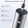 Electric Salt and Pepper Grinder Set, USB Rechargeable, Stainless Steel