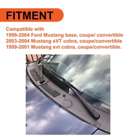 ECOTRIC Windshield Wiper Cowl Vent Grille Panel Hood Compatible with 1999-2004 Ford Mustang 2Pcs Replacement for 3R3Z 6302228 AAA&3R3Z6302228AAA&FO1270102