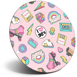 Destination Vinyl ltd Magnet for Refrigerator, Fridge - Cute Girls Retro 90's Teen for Office, Cabinet and Whiteboard, Magnetic Stickers, 8845
