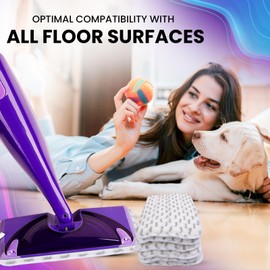 3pcs of Universal 11-inch Velcro Type Reusable Floor Mop Pads Compatible with Wet Jet Refills Machine Washable Thick Microfiber Wet Pads for Hardwood and Household Cleaning Supplies (3pcs)