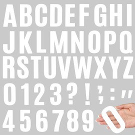 Qilery 352 Pcs 32 Sheets 4 Inch Letter and Number Stickers Self Adhesive Vinyl Letters Alphabet Stickers Big Font Letters Number Stickers for School Classroom Home Mailbox Decor (White)