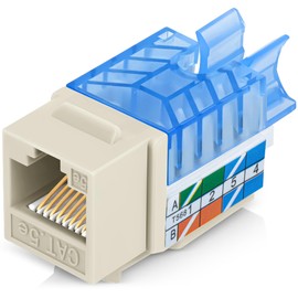 Everest 45° Angled RJ45 Cat5e Keystone Jacks 10-Pack in Ivory - Slim Profile Female RJ45 Connectors - Cat 5e Keystone Jack - Compatible with 45° Angled Speed Termination Tool - 45Term (B0BL3GS7ZY)