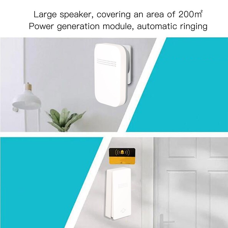 Self Powered Door Bell with Receiver Automatic Ringing Push Button