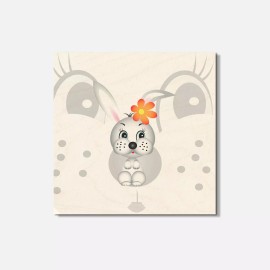 Unbranded Funny Hare Baby Toy Animal 4'' X 4'' Square Wooden Coaster