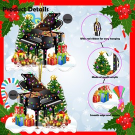 Pack of 2 Christmas Tree Pendants, Musical Instrument, Christmas Tree Charm, Christmas Decorations, Christmas Tree Decoration, for Children, Music Lovers