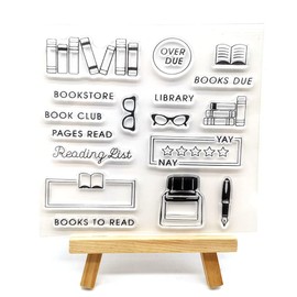 WooYangFun Back to School Bookstore Book Collection Clear Stamp for Card Making Decoration and Scrapbooking