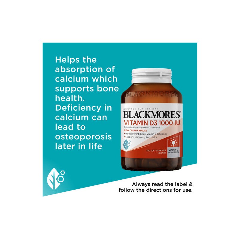 Blackmores Vitamin D3 1000IU 300 Capsules