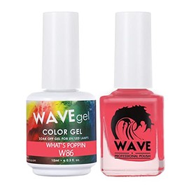 WAVEGEL Soak-Off Gel & Nail Lacquer Matching Duo Set - Simplicity Collection - #W86 What'S Poppin I 0.5 Oz