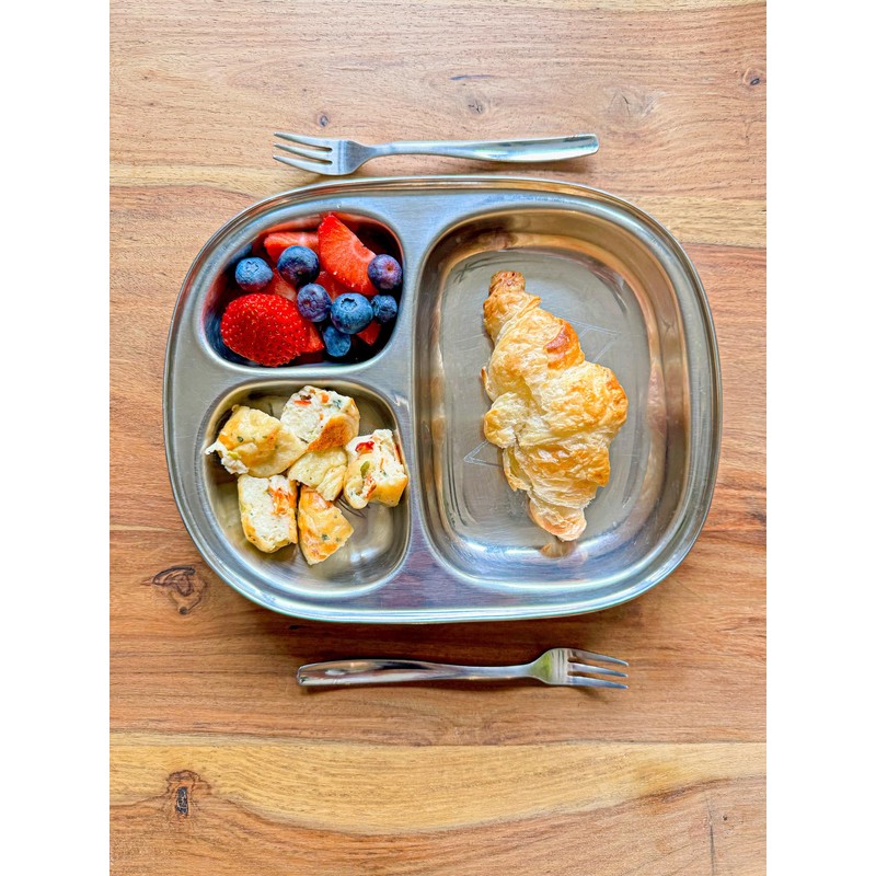 Busy Benny Stainless Steel 2 pack set Divided Plates Dinner/Snack/Picky