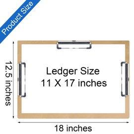 Acocony 11x17 Clipboard Three Clip Extra Large Clipboard Hardboard 11 x 17 Clipping Board Log Color Pack of 1