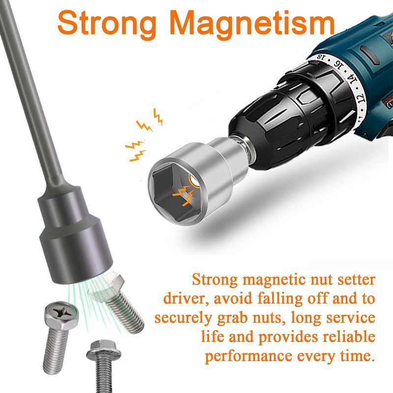 Stand Jack Extension Socker, 150mm Length, 19mm Magnetic Nut, Quick-Change