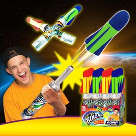 JA-RU Large Pump Rocket Launcher for Kids (1-Pack) Handheld Air-Powered Foam Rocket Launcher Toy. Soft Foam Rocket for Outdoor Play, Party Favors & Birthday Gifts. 673-1A