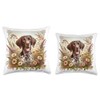German Shorthaired Pointer Dog Summer Wildflowers Artwork Throw Pillow
