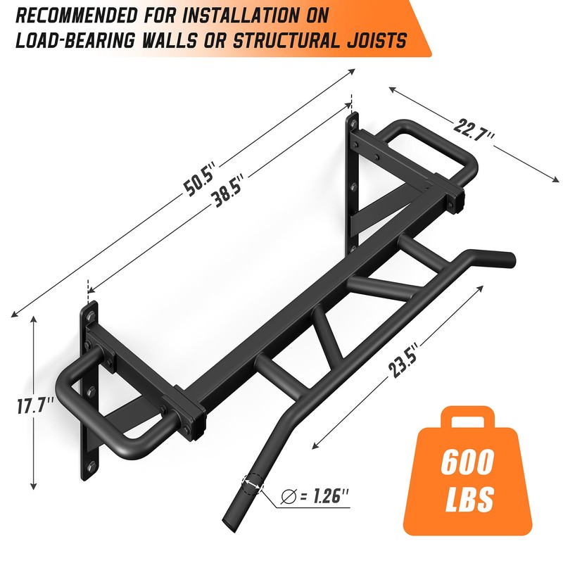 Jusgym Heavy Duty Pull Up Bar with 14 Grip Positions,