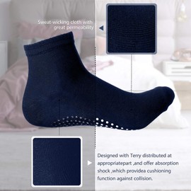 Geyoga 5 Pairs Unisex Non Slip Socks Anti Skid Slipper Barre Socks for Yoga Pilates Barre Home Workout (Multicolor)