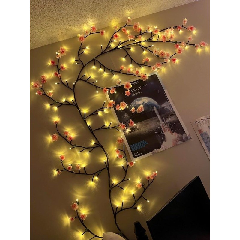 Cherry Blossom Tree Branch Lights for Wall,Cherry Enchanted Willow Vine
