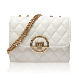 DESAFIANTE Women's Shoulder Bag, Crossbody Shape, Small, Shoulder Bag, Women's Mini Bag, White (PU leather)