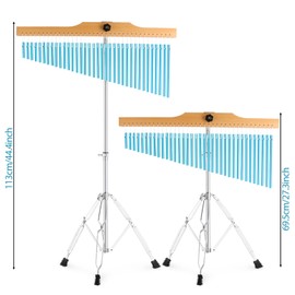 EASTROCK 36 Note Chimes Musical Instruments Percussion Instrument Single-row Chime Bar Chimes Percussion Height-Adjustable Stand Blue