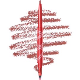 FOCALLURE NOT YOUR Sweetheart Lip Liner, Duo-head Lip Liner Pencil with Brush, Ultra Fine Lip Pencil, Smooth, Define, Shape & Fill Lips, #02 TRUE RUMOR