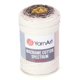 YarnArt Macrame Cotton Spectrum Macrame Cord 8.80 Oz, 246.06 Yds 80% Cotton Macrame Rope Multicolor Macrame, Colorful Macrame Yarn Weight Worsted - Aran(4) (1301)