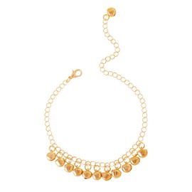 Anklet With Bells for Women Girl Gold Silver Indian Plus Size Dainty Cute Ankle Bracelet Beach Boho Summer Adjustable Charm Gift Jewelry (Gold)