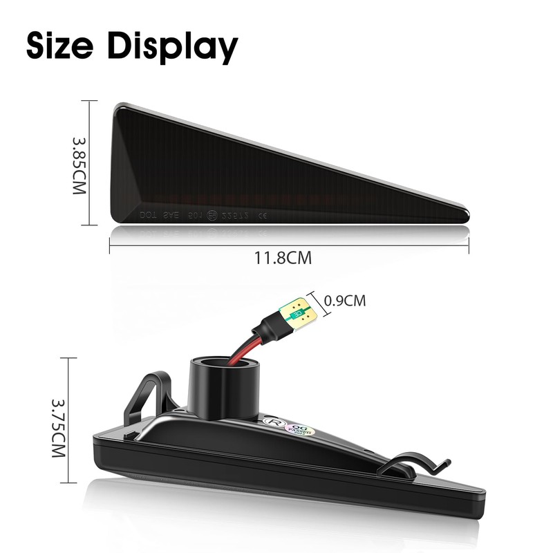 WinPower Side Indicator Lights Side Marker Lights Compatible with Renault