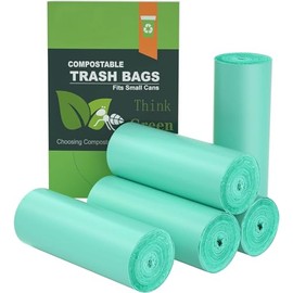 AYOTEE - 200 bolsas de basura pequeñas compostables, bolsas de basura compostables de 1.2 galones, bolsas de compost fuertes sin perfume, se adaptan a cubos de basura de 4.5 a 5 litros, 1-1.5 galones