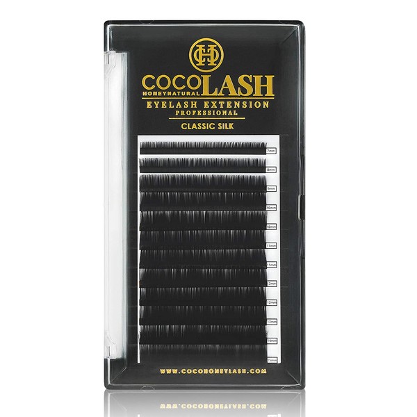 COCO Honey Lash Eyelash Extensions, Classic JC Curl [0.20mm], Faux Mink Individual Lash Extensions (Length: 8mm / 10mm / 11mm / 12mm / 13mm / Mix) (12mm)