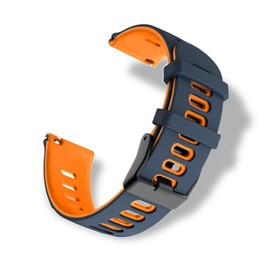 RoYiio Silicone Watch Band 20 mm Quick Release Strap Soft Breathable Comfortable Sport Replacement Band for Men Women - Midnight Blue Orange