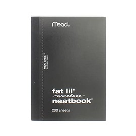 Mead Fat Lil' Neatbook - 200 Sheet - College Ruled - 4" x 5.5" - 1 Each - White