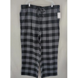 Sonoma Men's 3XLT 3XL Tall Flannel Sleep Pajama Pants Gray/Black Check