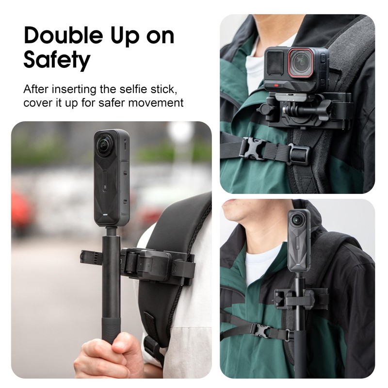 Selfie Stick Holster Backpack Strap Clip Mount for Insta 360