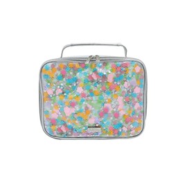 Packed Party Flower Shop Confetti Lunch Bag; Cute Small Soft Insulated Lunchbox for Kids; School Lunch Box Cooler Can Carry a Water Bottle, Ice Packs for Cold Food, or Hot Food; Pink (Large)