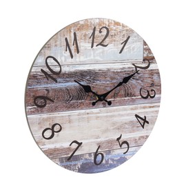 Stonebriar Vintage Farmhouse 14 Inch Round Battery Operated Hanging Wall Clock