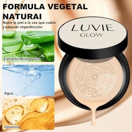 Base de maquillaje Cushion, crema CC con efecto hongo, corrector hidratante, iluminador, de larga duración, efecto BB natural, tono uniforme para todo tipo de piel (Warm)